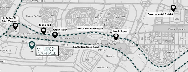 موقع مشروع بالم هيلز في العاصمة الادارية