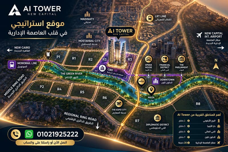 أين يقع مول AI Tower العاصمة الإدارية؟